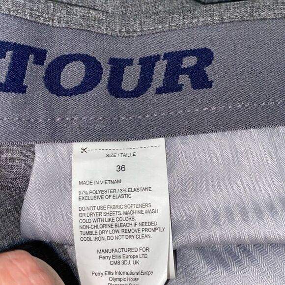 PGA TOUR Men's Gray Stretch Performance Golf Flat Front Shorts Size 36 - Picture 7 of 9